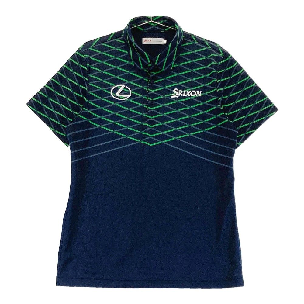 Lexus Admiral ポロシャツ Lサイズ ネイビー　レクサス　アドミラル ADMIRAL アドミラル 半袖ポロシャツ ×LEXUS 総柄 ネイビー系 LL ゴルフ