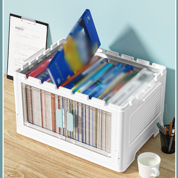 扉付折りたたみ収納ケース【メルカリ便】 2個セット】 収納ボックス 大型 フタ付き 収納ケース 折り畳み