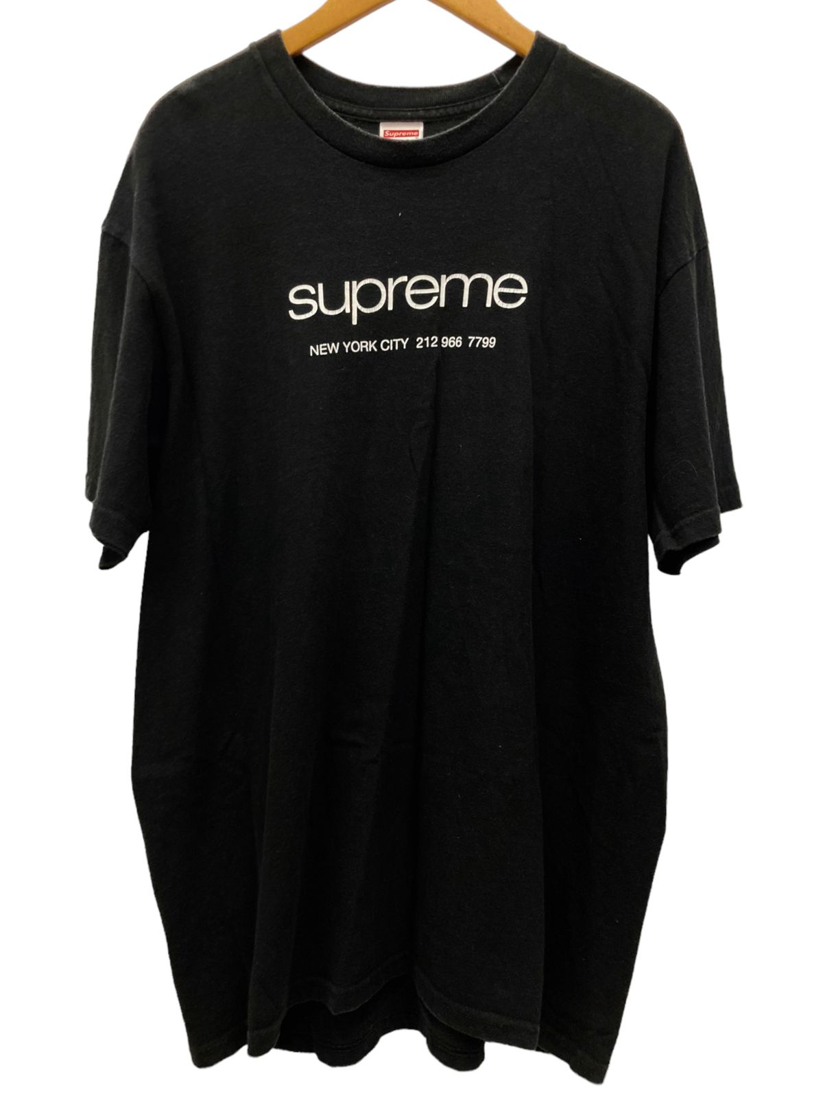 Supreme シュプリーム Shop Tee Ｔシャツ NEWYORK CITY 212 966 7799 半袖 丸首 2020ss コットン  Lサイズ ブラック 黒 メンズ /027