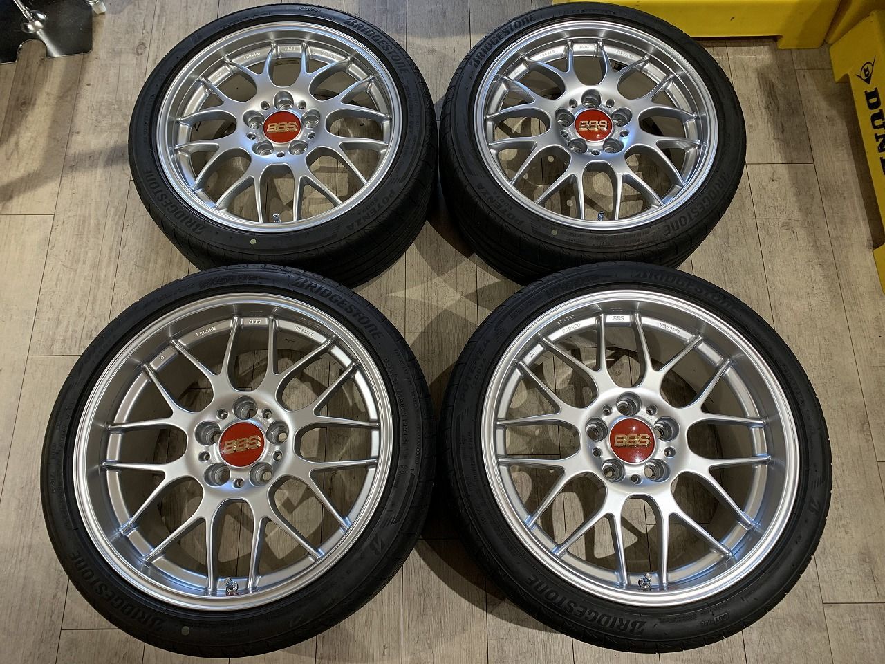 【2411056】NSX用 BBS RG RG716 RG701 17インチ 7.5J +38 18インチ 9.5J +38 PCD114.3 5H + POTENZA S007A 215/40R17 6.5mm 255/35R18 6mm
