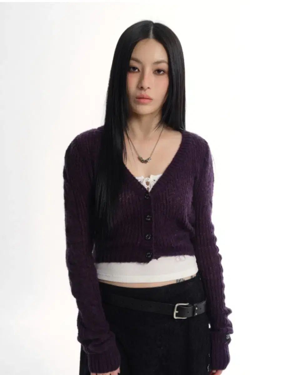 ason アズオン TWEETY CARDIGAN トゥイーティー カーディガン 紫