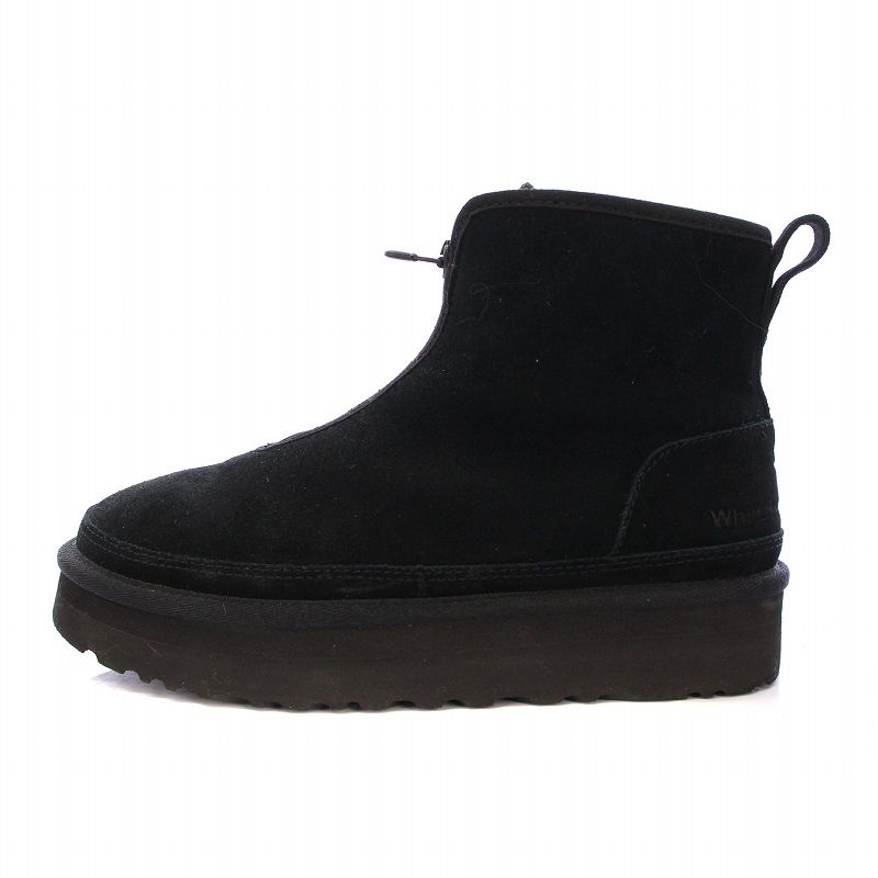 アグ オーストラリア UGG australia White Mountaineering Harkley ハークレー ムートンブーツ ショートブーツ 厚底 スエード US6 24cm 黒 ブラック 1128134 |BB