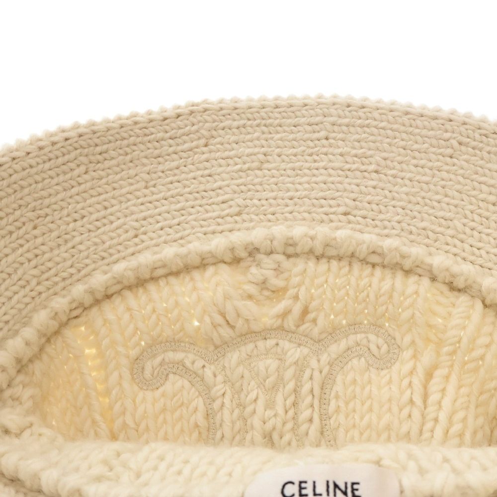 CELINE (セリーヌ) トリオンフ クロシェ ニット帽 ハット ホワイト