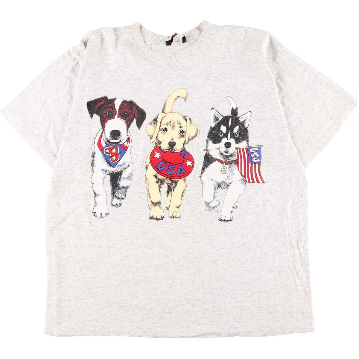 古着 90年代 INTERNATIONAL DESIGN GROUP 犬柄アニマルプリントTシャツ 