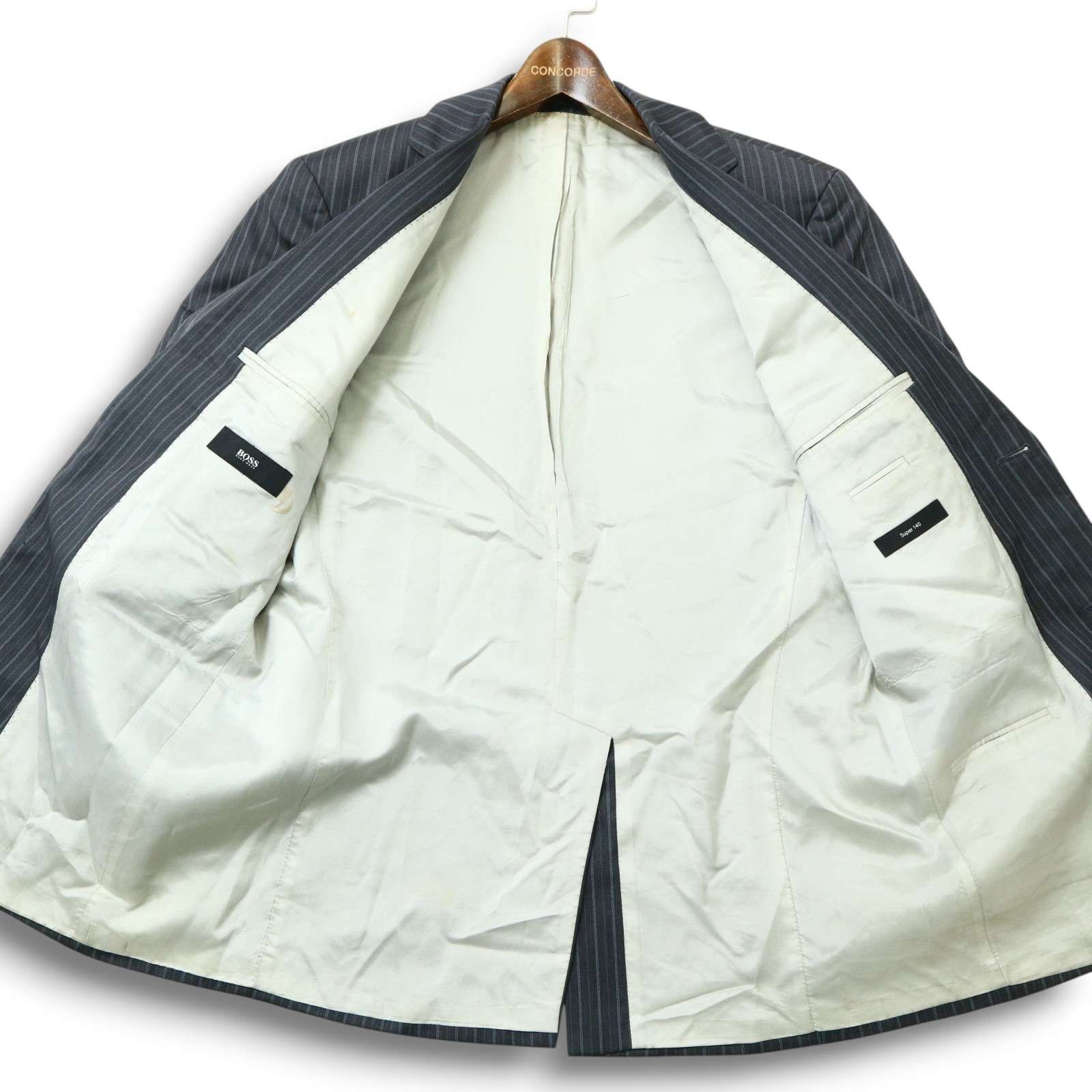 HUGO BOSS ヒューゴボス 通年 総裏 Super140☆ ストライプ