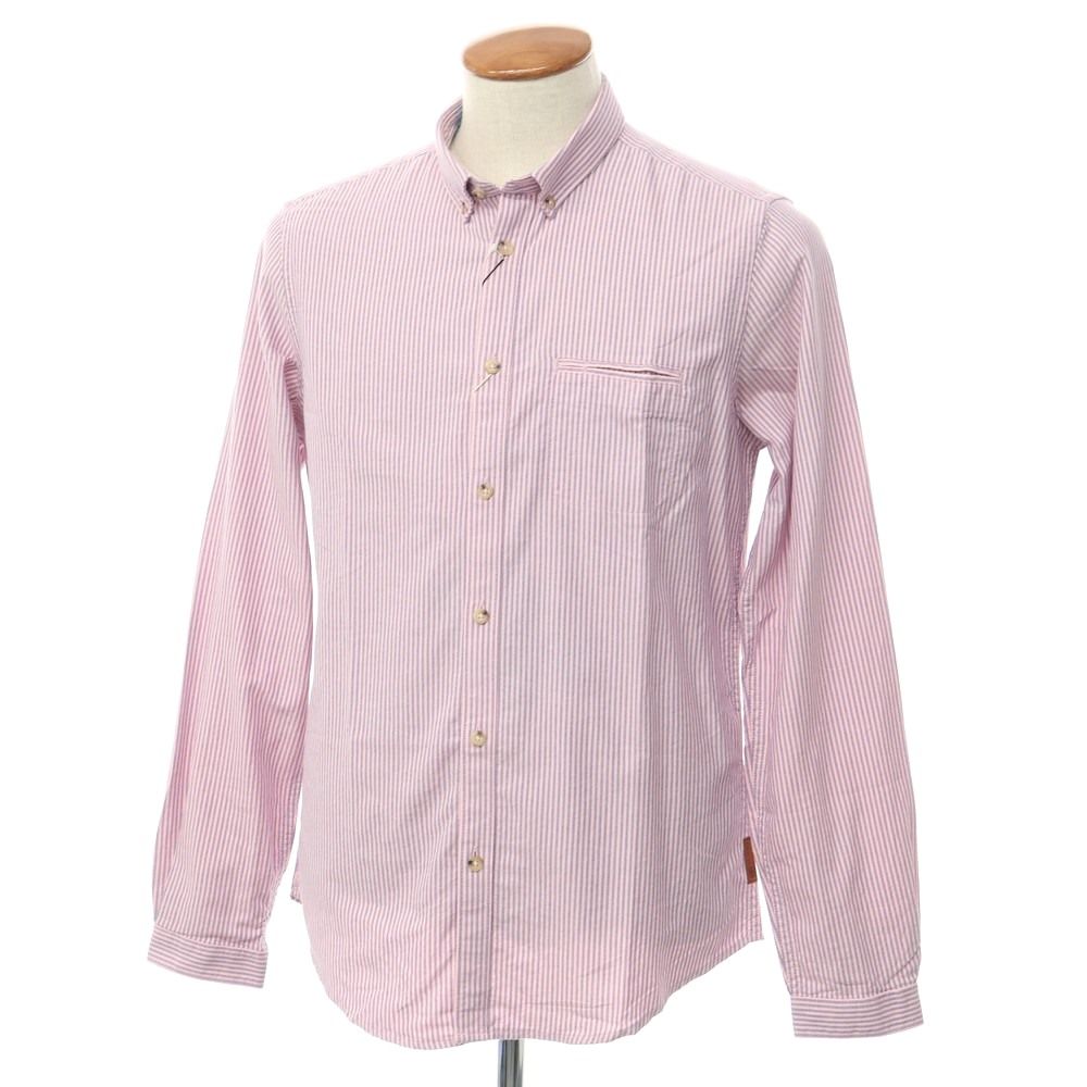 【中古】【未使用】ベンシャーマン Ben Sherman オックスフォード ストライプ BDシャツ ピンクxネイビー【サイズM】【メンズ】