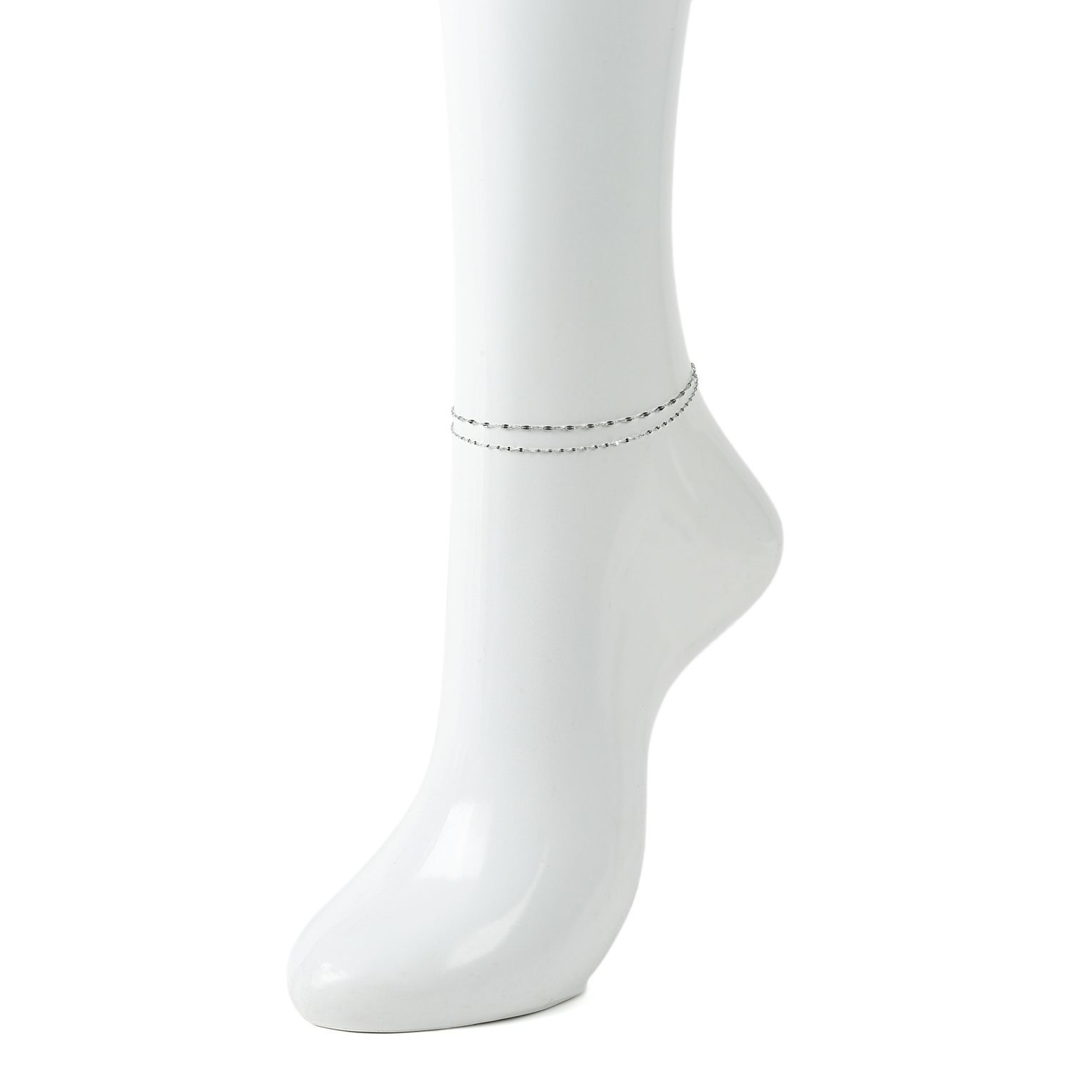 アンクレット 18金 2連 ペタル チェーン