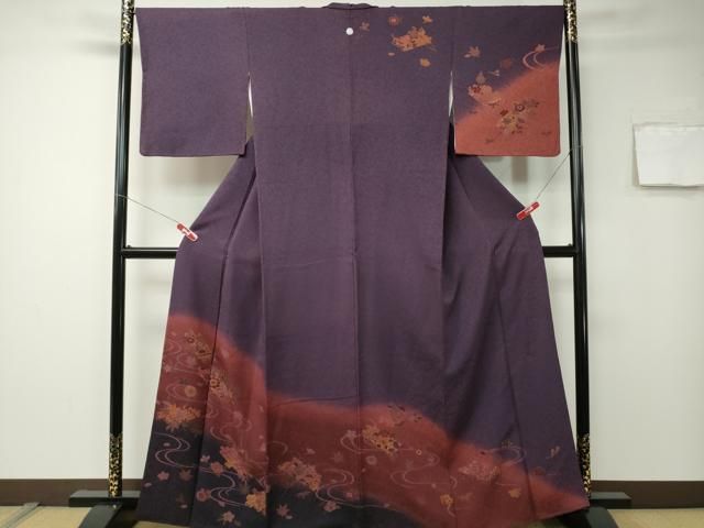 訪問着t1392 式部浪漫 黒 桜橘七宝(化繊) | 着物レンタルの京都