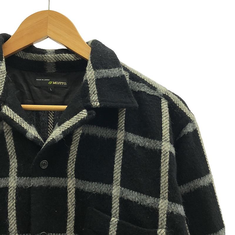 モヒート　mojito アブサンシャツ　L ウール　千鳥格子 ハンドトゥース MOJITOMOJITO for MAIDENS SHOP \u201cABSHINTH SHIRT by INDIVIDUALIZED