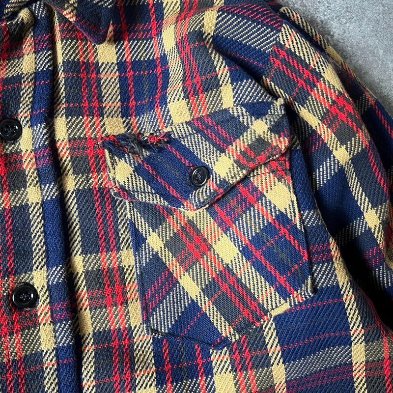 70s USA製 FROSTPROOF チェック ヘビー フランネル シャツ M