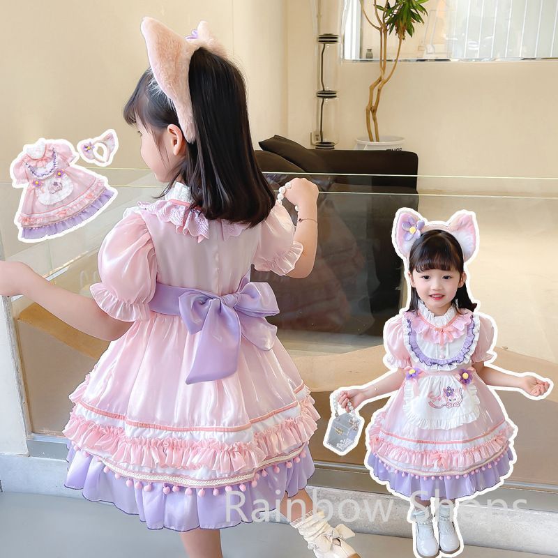 新品未使用リーナベル　コスプレドレス  2点セット　カチューシャ付　Cospaly子供 プリンゼス ドレスリーナベル　ディズニー ワンピース　ドレス　コスチューム　誕生日　クリスマス　プレ