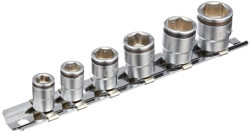 Ko-ken 1|4-quot- 6.35mm SQ.ナットグリップソケットレールセット 6ヶ組 RS2450MS|6 RS2450MS|6