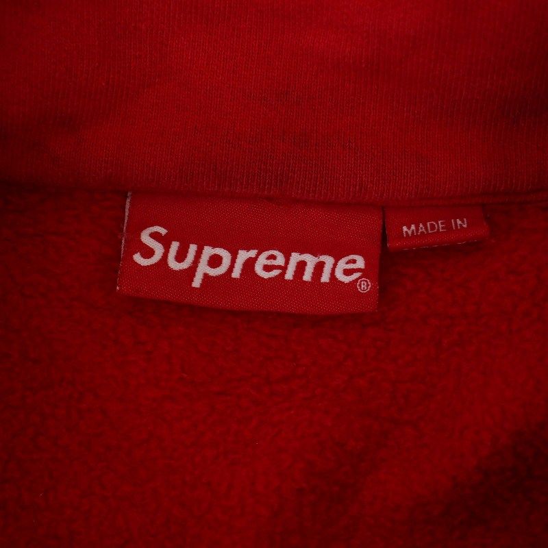 SUPプリント 赤 ハーフジップ トレーナー シュプリーム SUPREME 15AW Sup half zip pullover スウェット