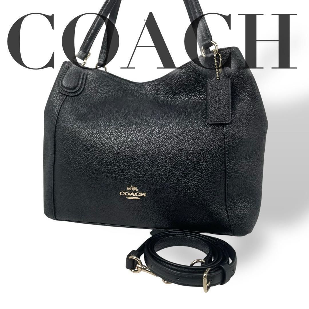 美品 4884 COACH コーチ 2way トートバッグ レザー ブラック - メルカリ