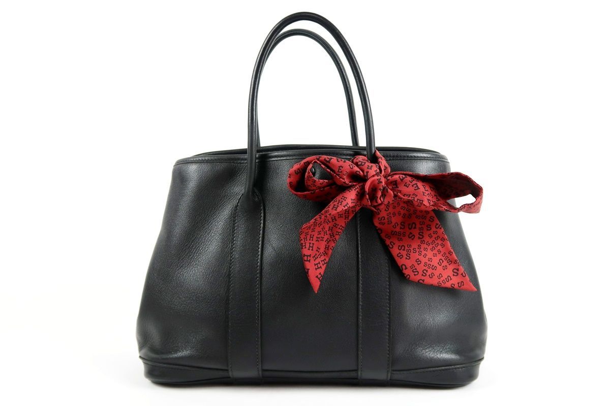 HERMES エルメス ガーデンパーティTPM ブラック系 レザー □I刻 ショルダーバッグ RM61 RZ70