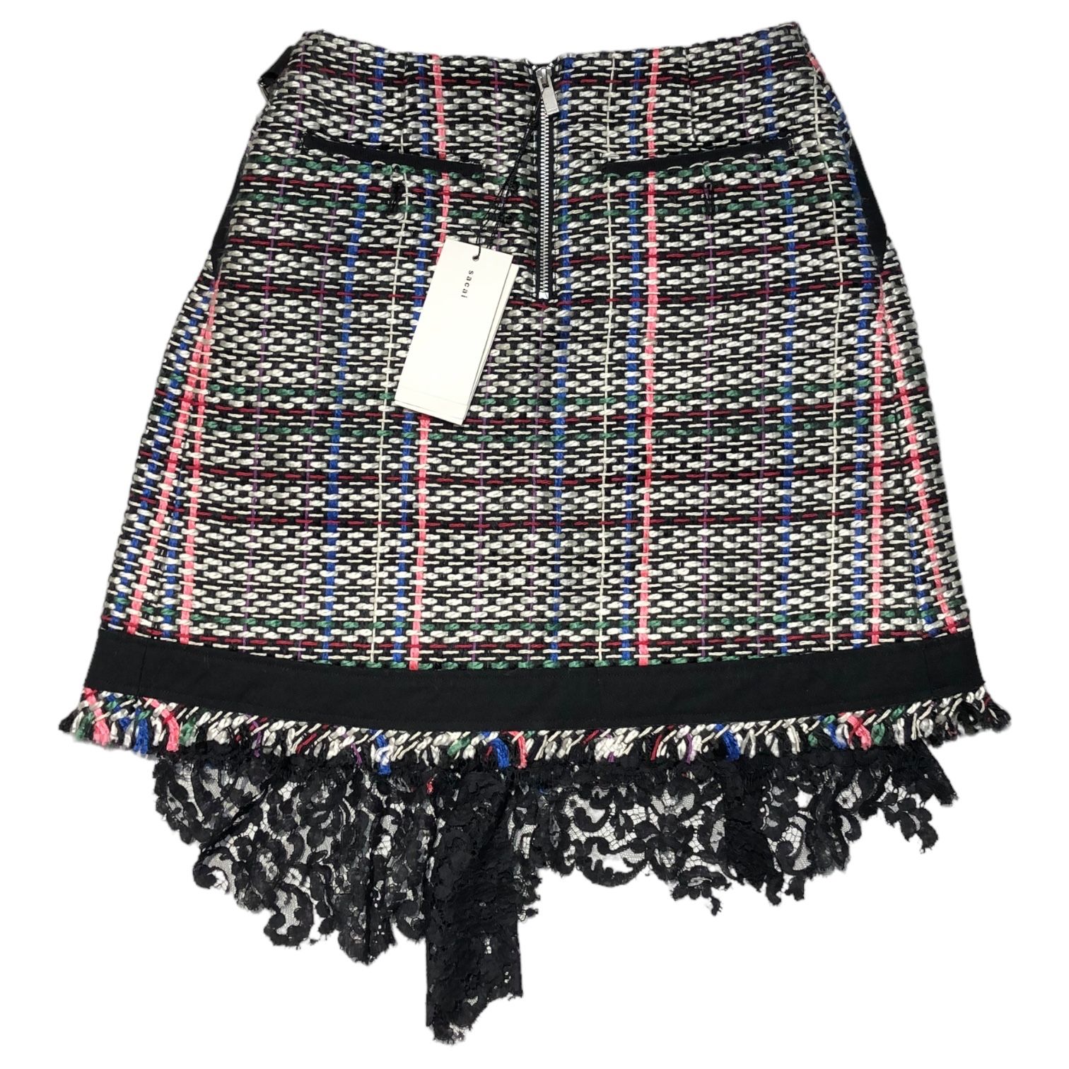 sacai(サカイ) 17AW Different material docking tweed wrap skirt 異  