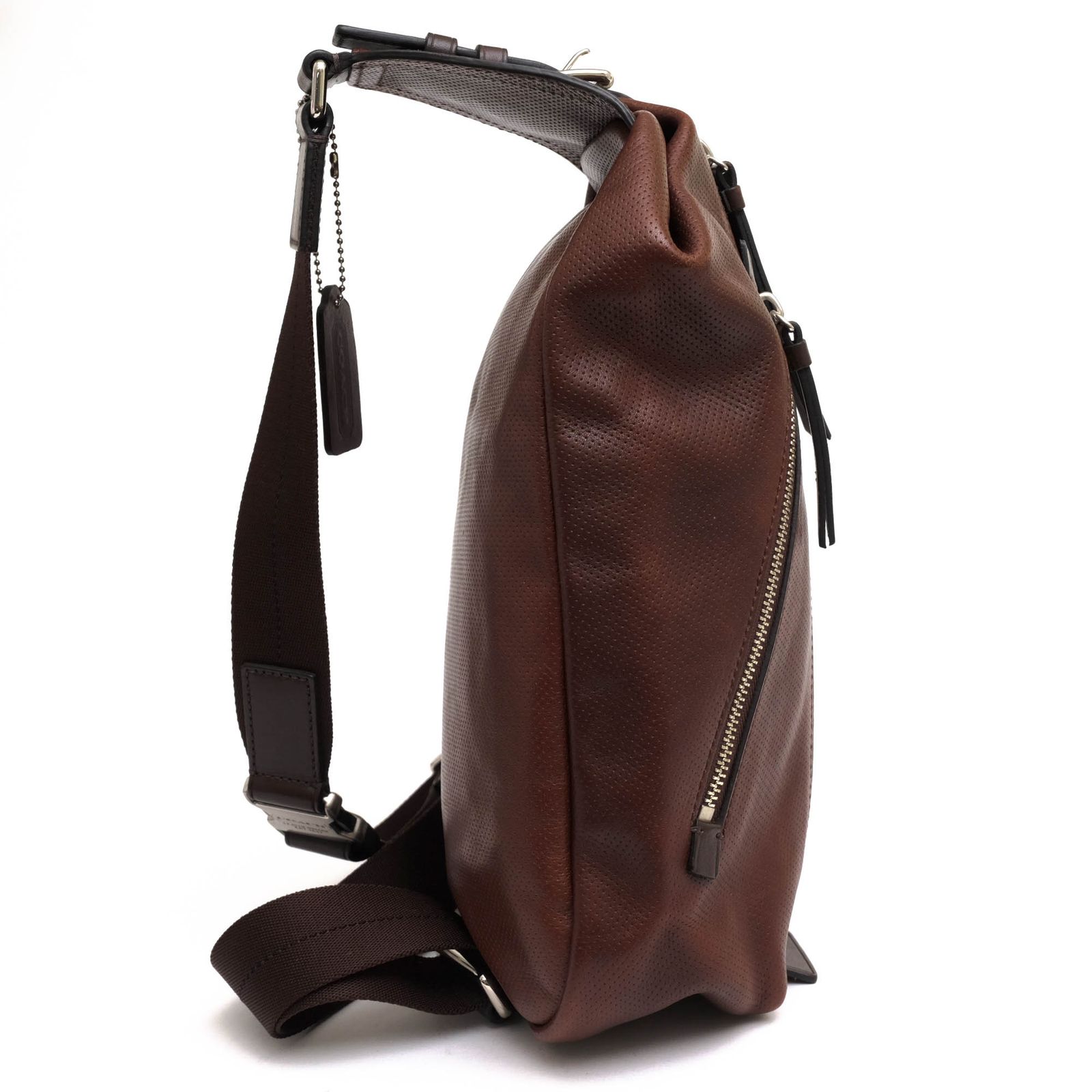 COACH コーチ メッセンジャーバッグ ヘリテージ レザー ブラウン メンズ COACH - コーチ／COACH バッグ ショルダーバッグ 鞄 メンズ 男性