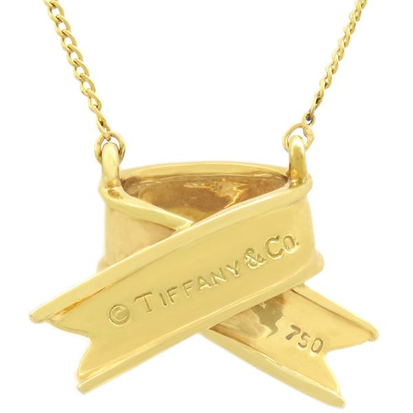 ティファニー Tiffany & Co ネックレス リボン クロス ボウ K18YG