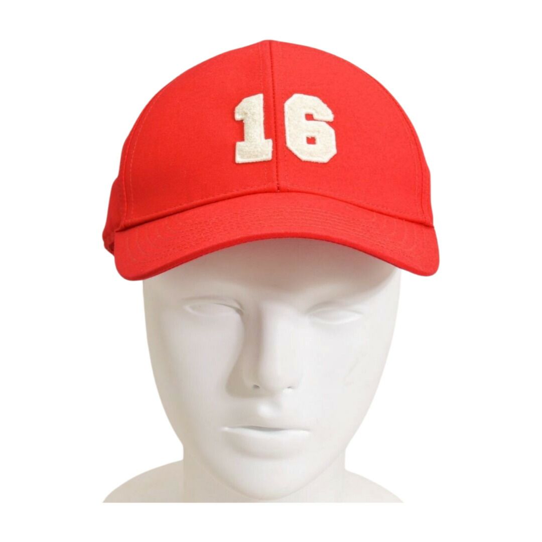 セリーヌ CELINE 2AU5C969P イニシャル スナップバックキャップ ベースボールキャップ 帽子 サイズ S レッド ユニセックス F-YA1123