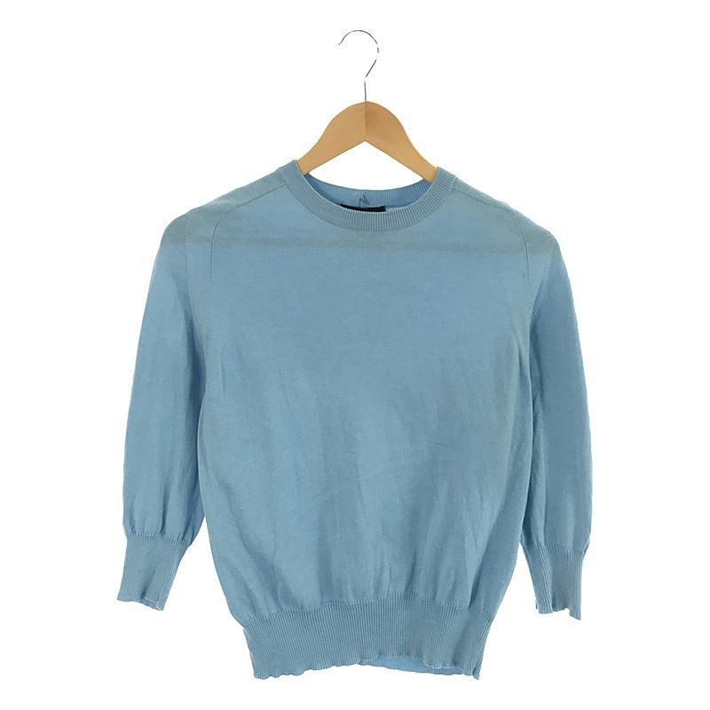 Drawer / ドゥロワー | コットン シルク 18G クルーネック 8分袖