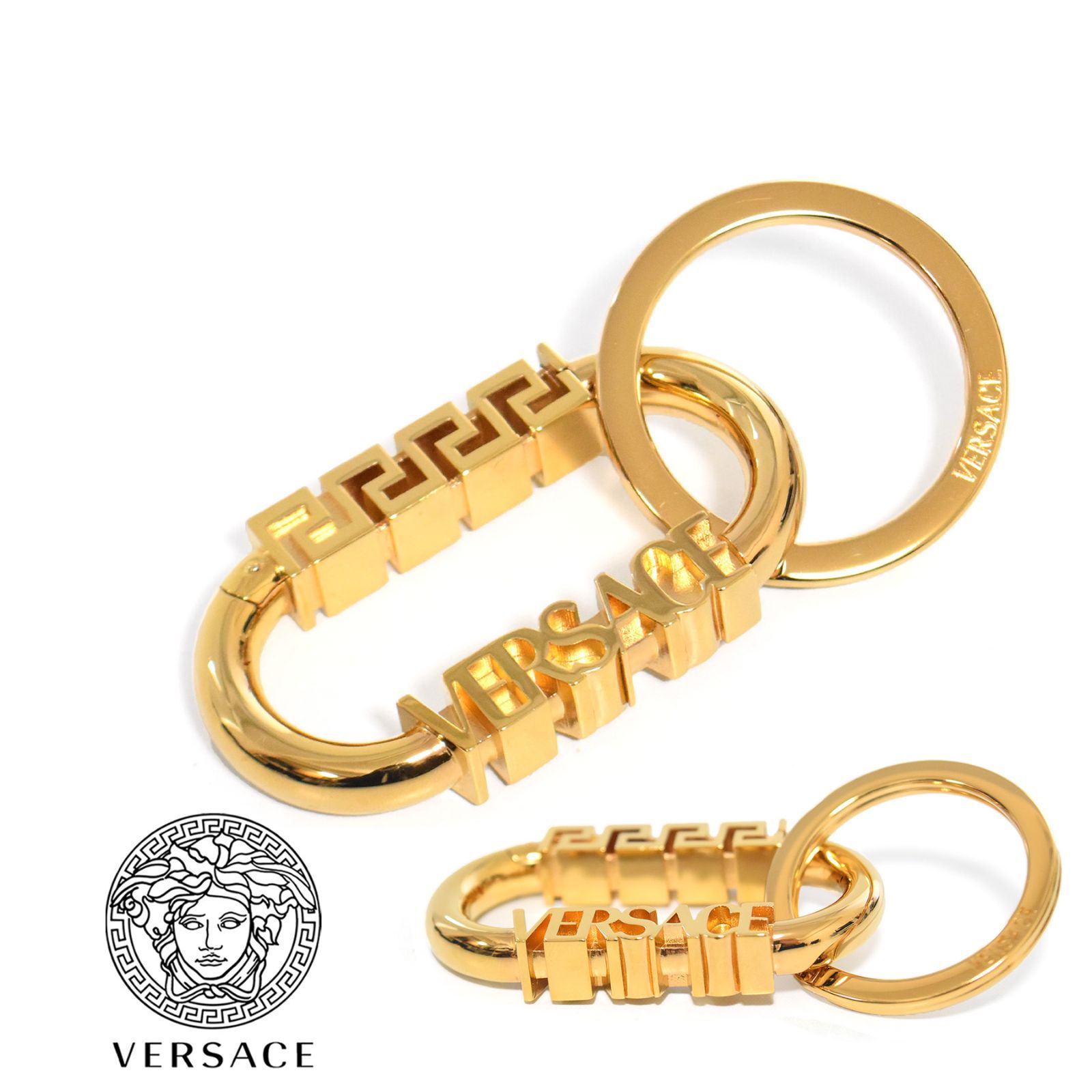 新品未使用Versace ラ グレカ キーホルダー キーリング-