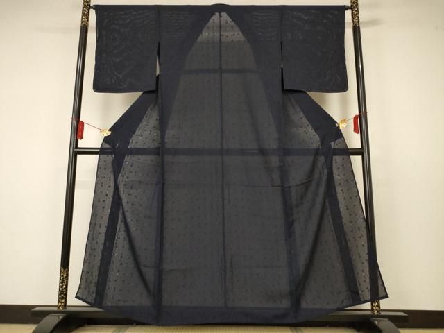 平和屋着物＊夏物 色無地 絽 鉄紺色 正絹 逸品 未使用 DAAS4277du