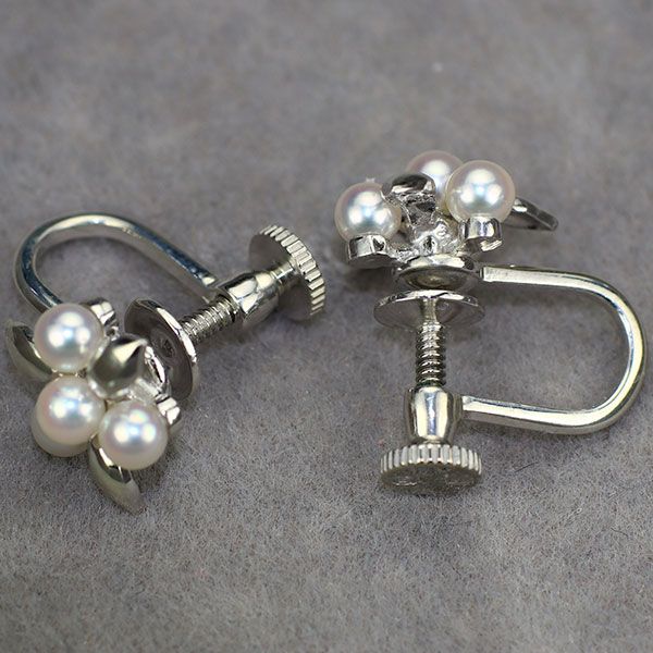 ミキモト SV アコヤベビーパール イヤリング 径約3.2mm フラワー