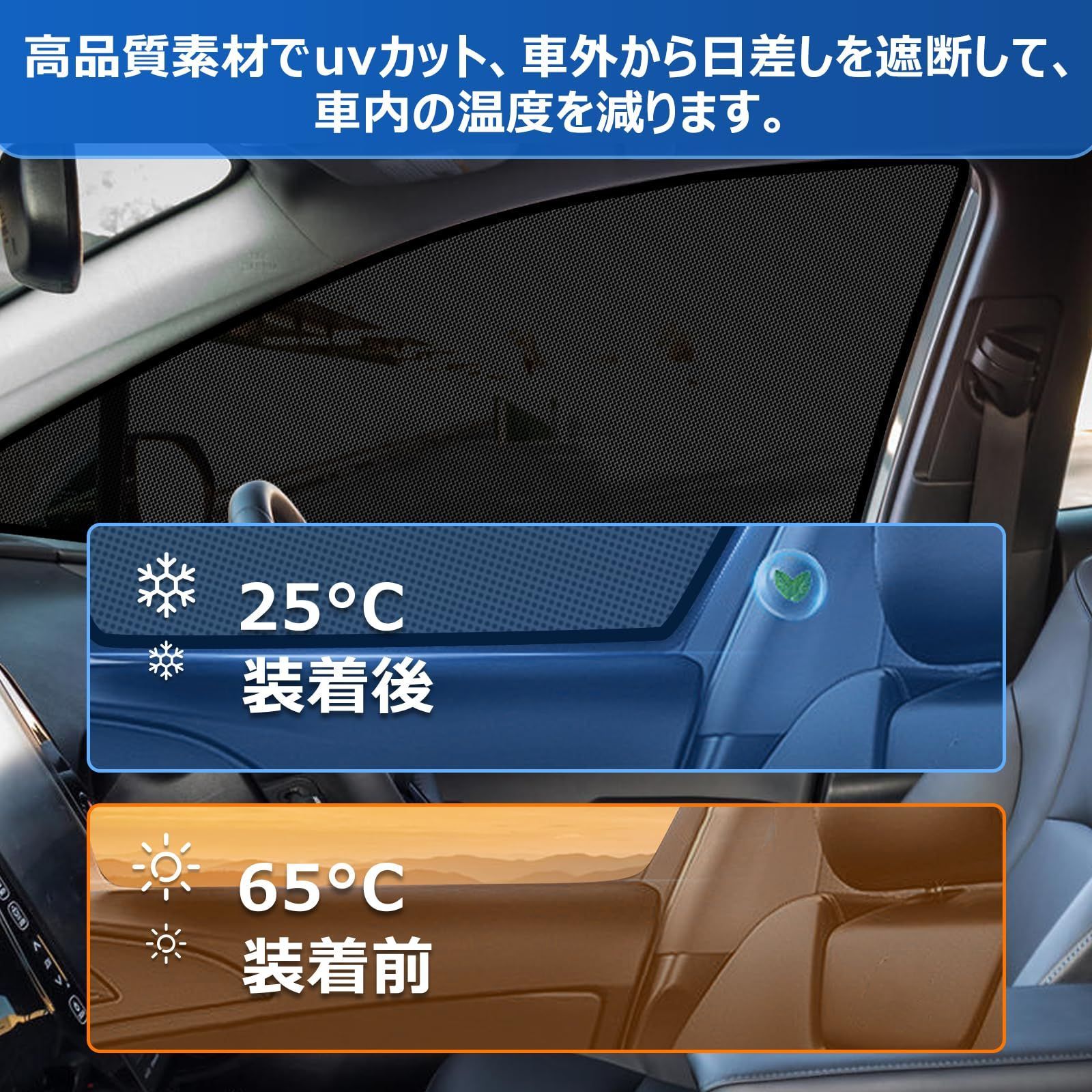 新品 BLUESEATEC トヨタ プリウス 50系 遮光 メッシュカーテン マグネット式 サンシェード H27.12-R5.1 PRIUS 4代目 サイド用 ZVW50/ZVW51/ZVW55 運転席 助手席 日除け 2枚