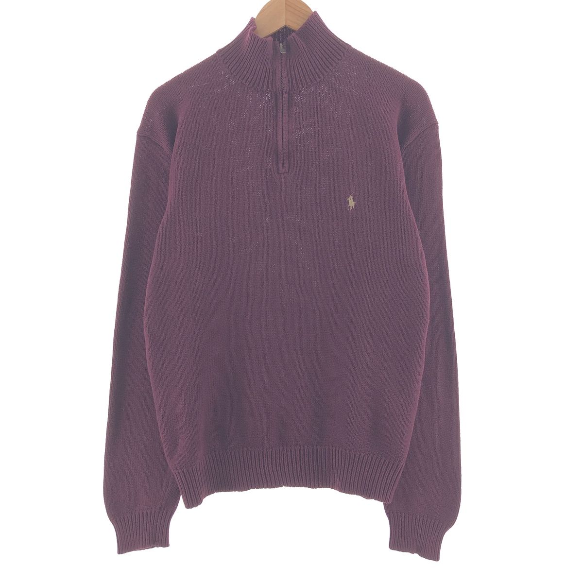 古着 ラルフローレン Ralph Lauren POLO by Ralph Lauren コットンニットハーフジップセーター メンズL/taa001455