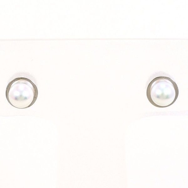 K18WG ピアス pierced earrings パール 真珠 総重量約0.5g