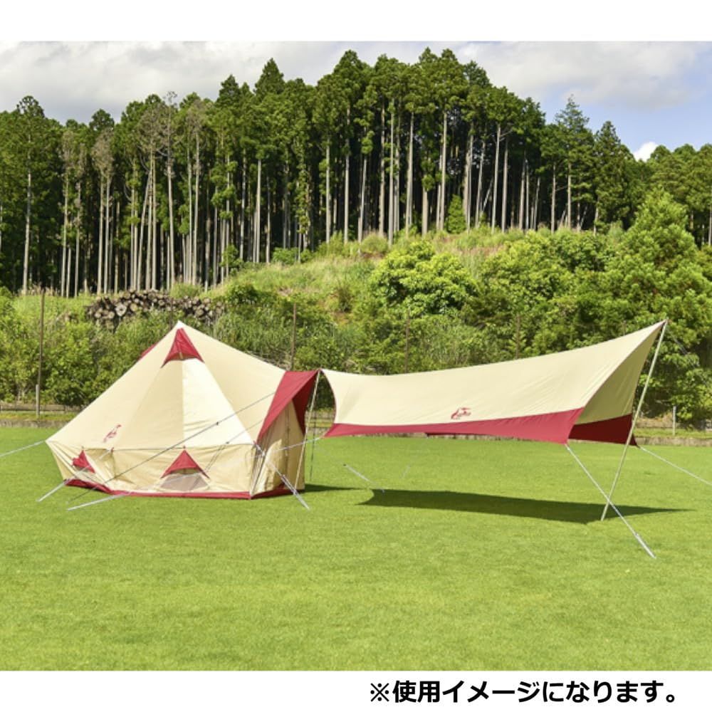 チャムス (CHUMS) ブービーヘキサタープ ベージュ/レッド W475×D420cm