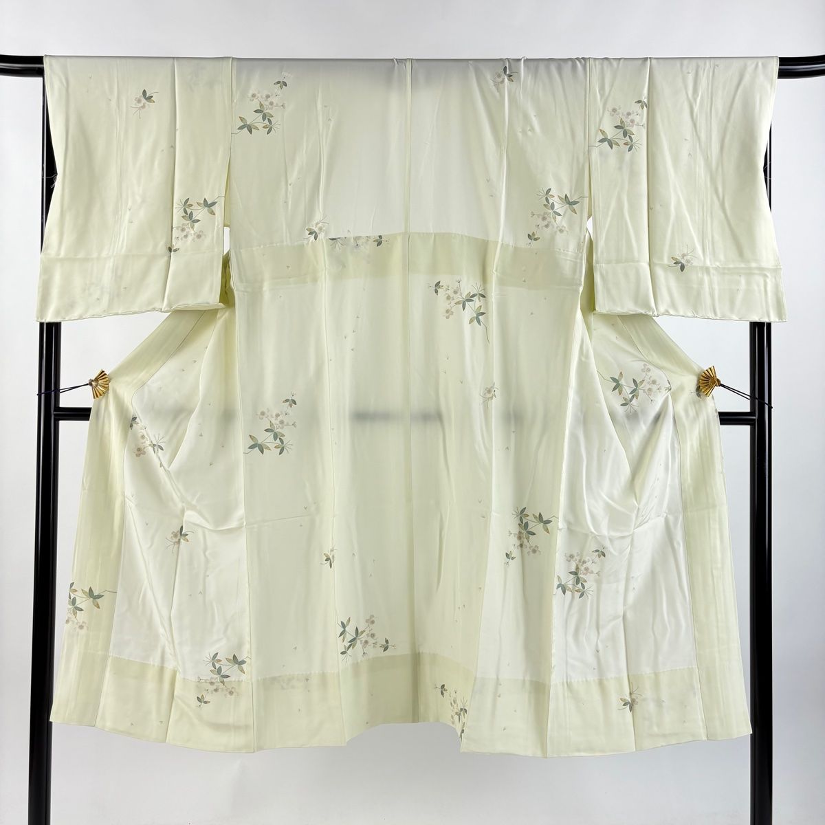 長襦袢 身丈131cm 裄丈67cm M やまと 桜 薄緑 正絹 秀品