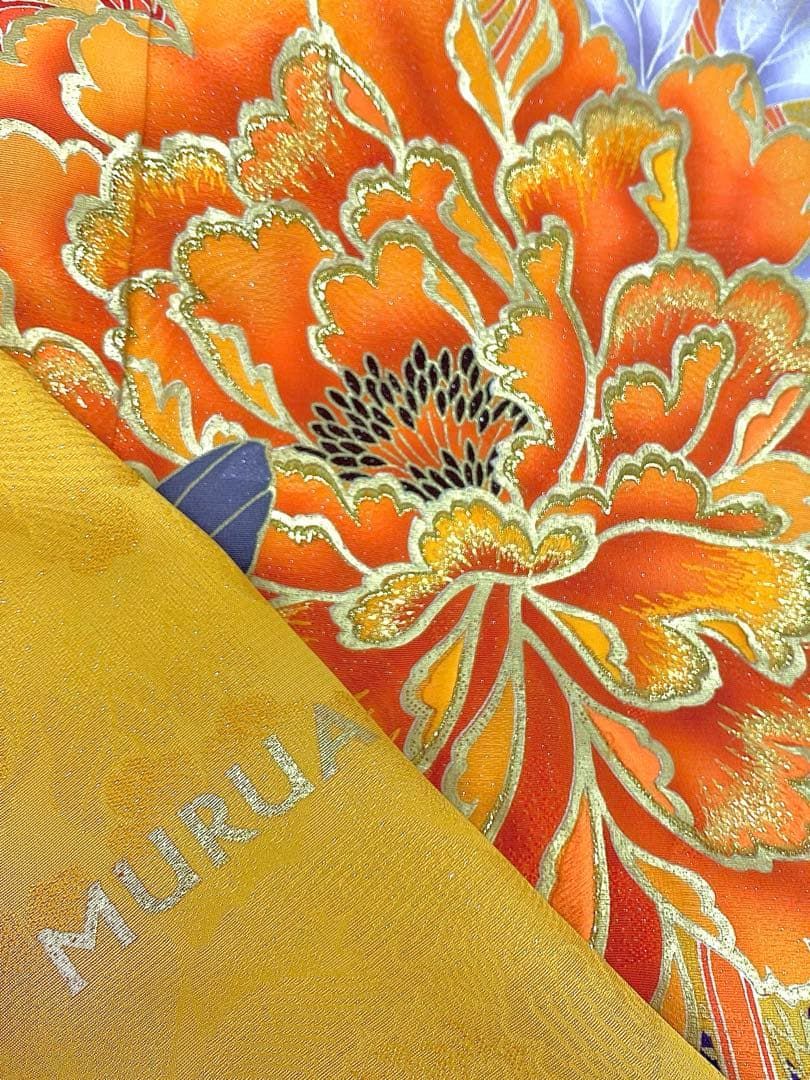 振袖 MURUA 刺繍 銀通し 金彩 大輪 紋意匠 身丈163cm 撥水加工済 
