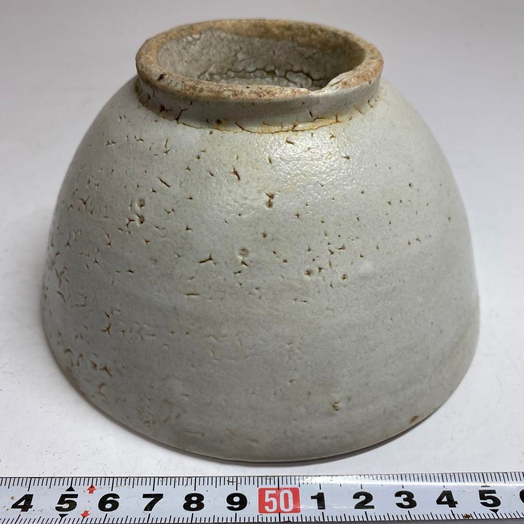 朝鮮古美術 李朝白磁茶碗 P 直径14.5cm 東H5-0903③タサチ