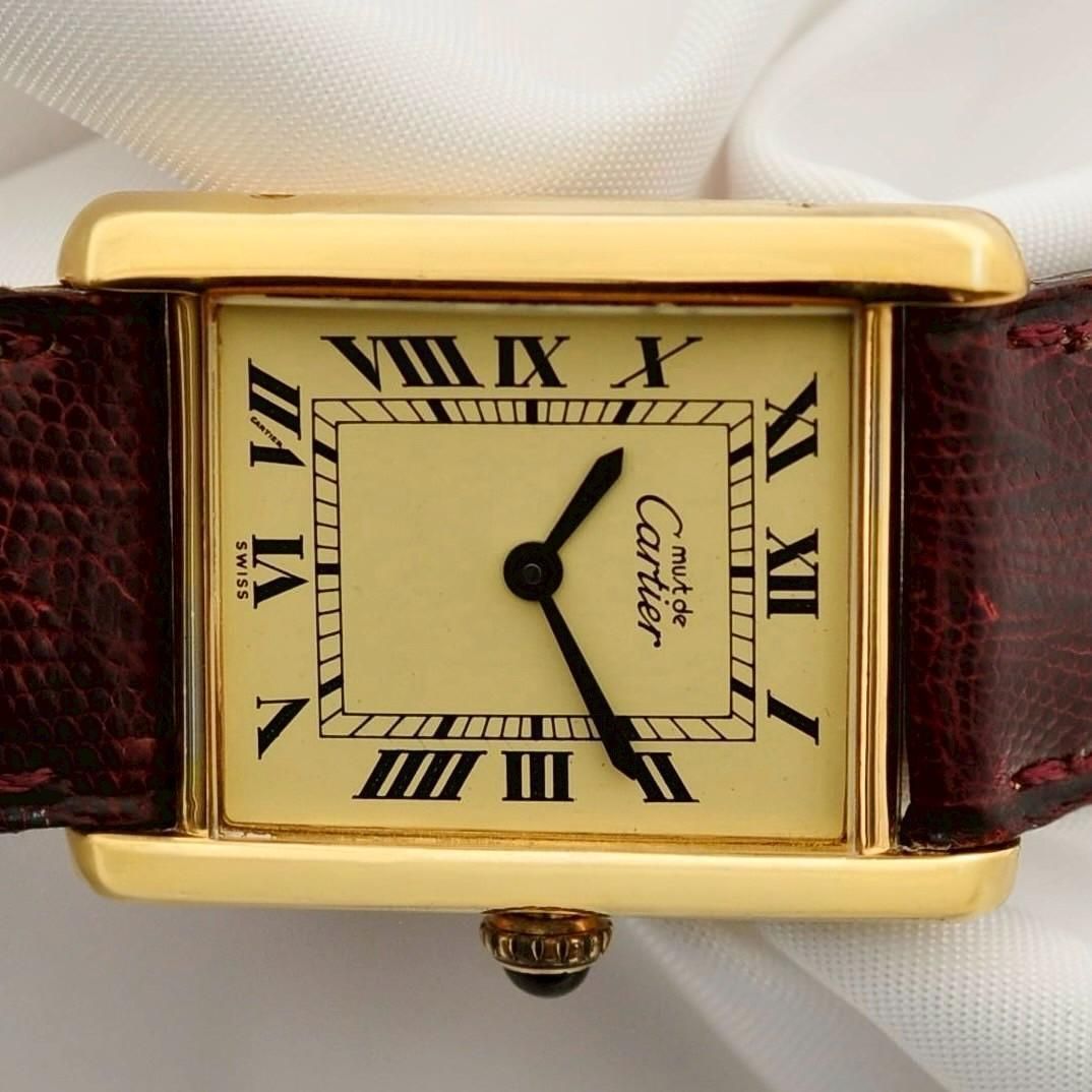 Cartier 磨き済 ヴェルメイユ マストタンクLM 手巻き メンズ Cartier 磨き済 ヴェルメイユ マストタンクLM 手巻き メンズ W00021