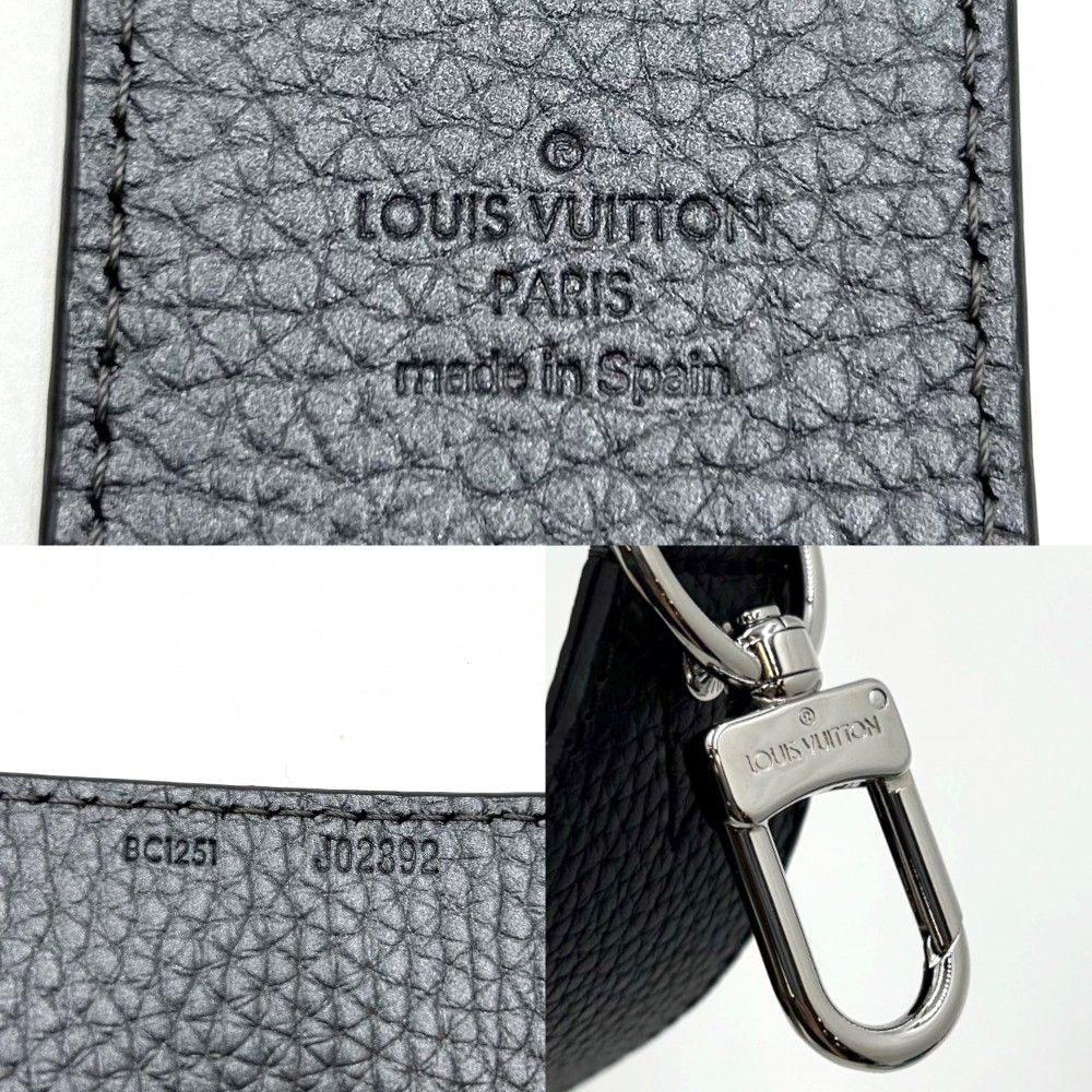 ルイヴィトン 小物 ユニセックス ショルダーストラップ ロゴ メンズ レディース 男女兼用 LOUIS VUITTON J02392 トリヨンレザー  ブラック 黒 シルバー金具 美品【中古品】 - メルカリ