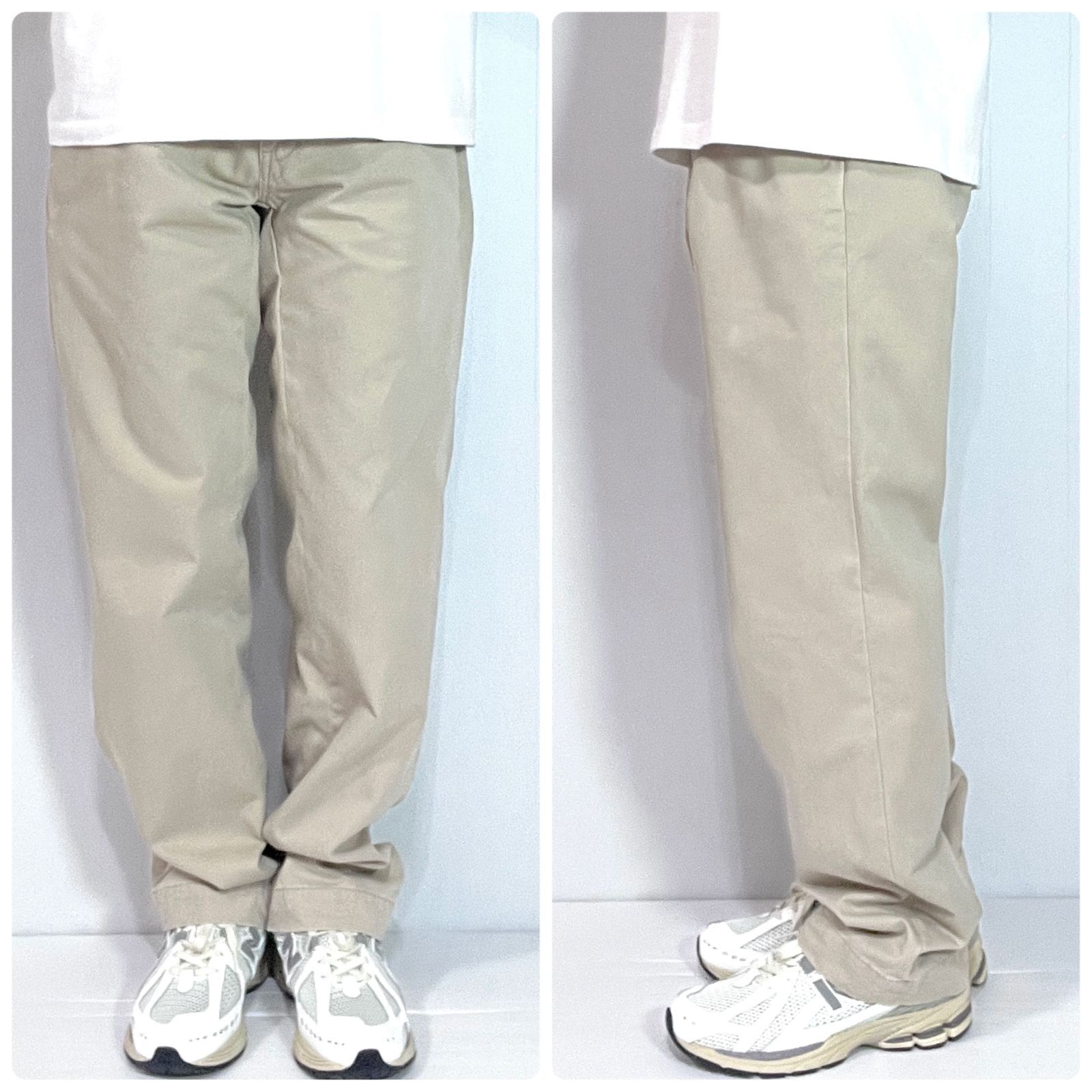Polo Ralph Lauren ポロラルフローレン W 34 L 32 コットン ノータック チノ PANT サフィールドパンツ ベージュ チノパン ストレート ワイド パンツ スラックス トラウザーズ ゴールデンサイズ p