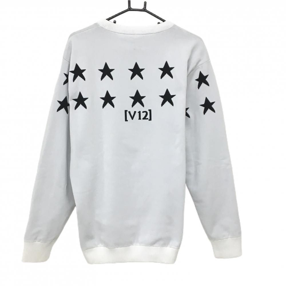 ヴィトゥエルヴ セーター 白×黒 胸元星 裏地付 ニット メンズ XXL ゴルフウェア V12