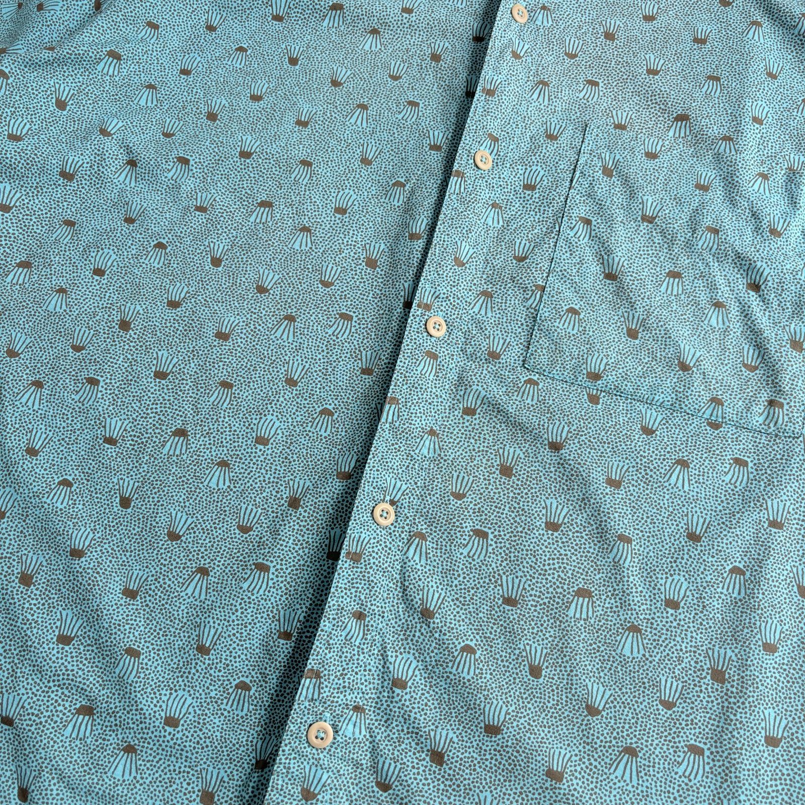 90s 1991年製 patagonia A/Cshirt Cotton Short sleeve shirt 【blue 