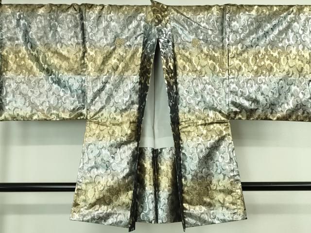 平和屋着物 上 男性 紋付き長羽織 キングサイズ 舞台衣装 金銀糸 洗える着物 DZAA9353kh5