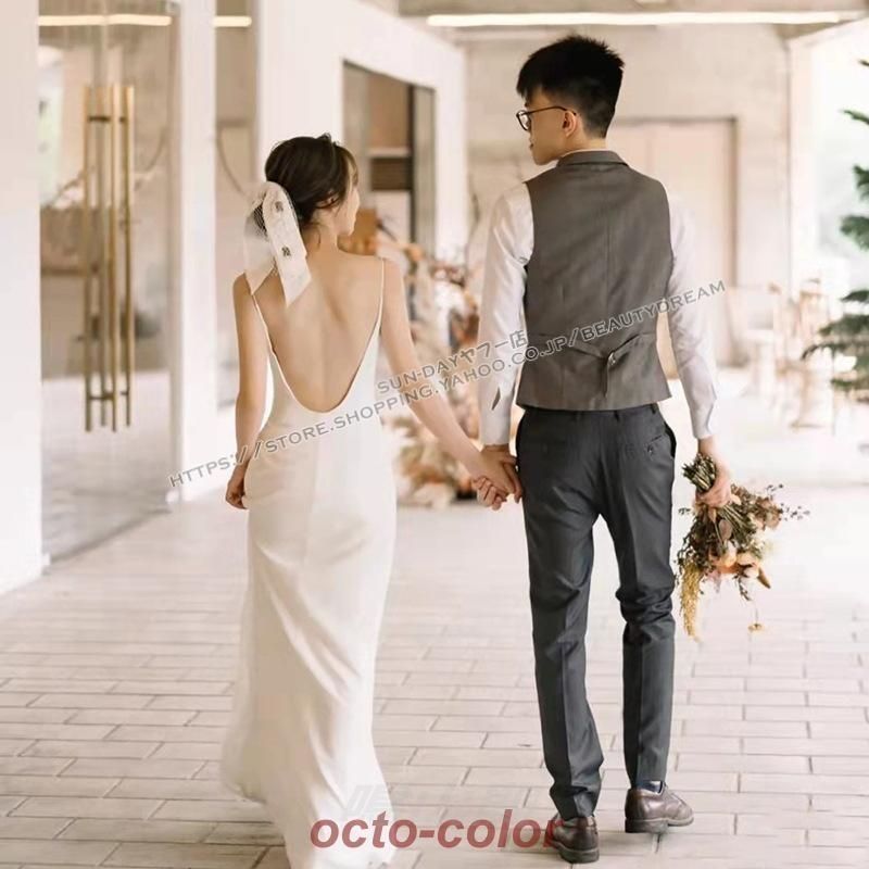 ウェディングドレス ホルターネック フォーマルドレス 露背 エンパイア エレガント パーティードレス 花嫁ロングドレス ワンピース結婚式 WP特別価格104