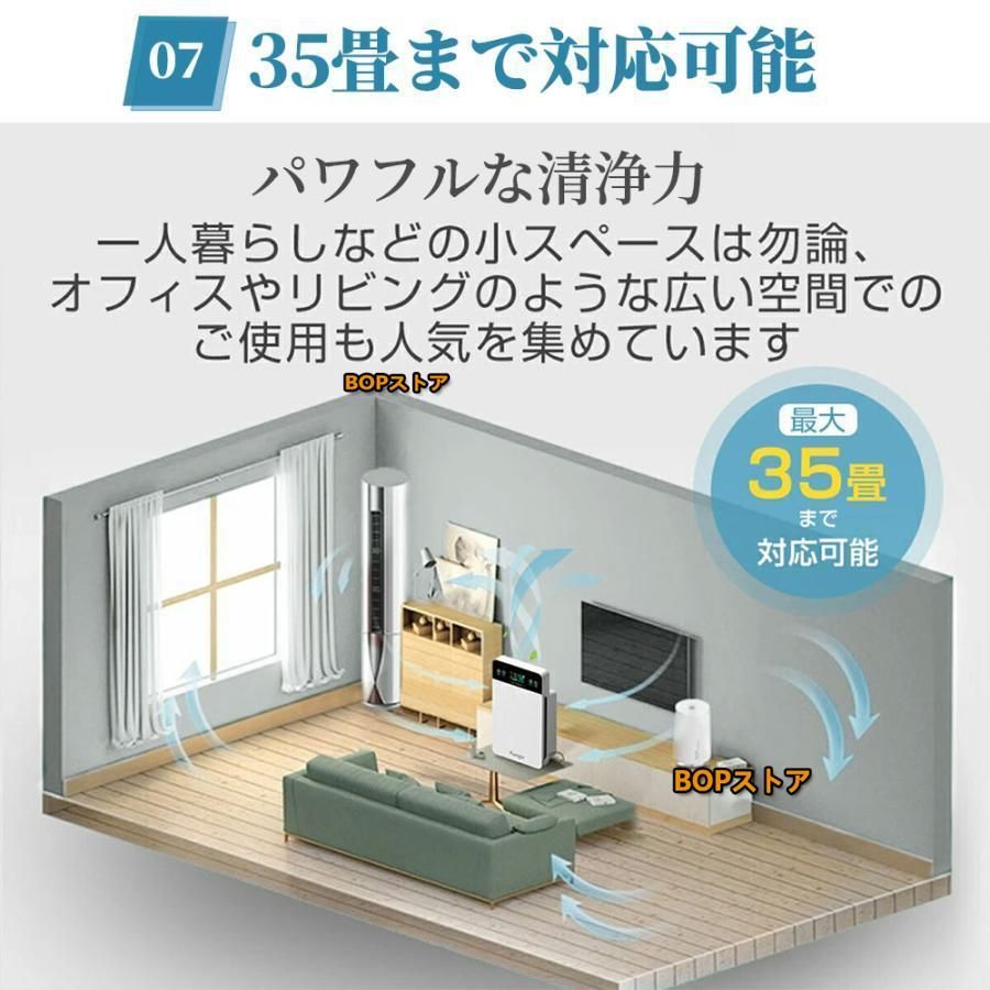 最新型 空気清浄機 超静音 37畳対応 除菌 空気循環 リモコン付