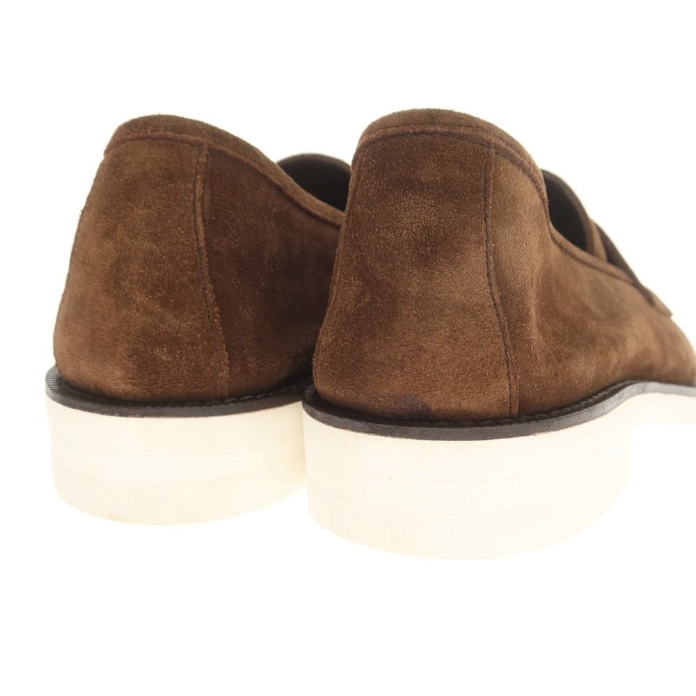  ダブルエイチ WH スエード コインローファー ブラウン サイズ6.5 メンズ デッキシューズ 靴