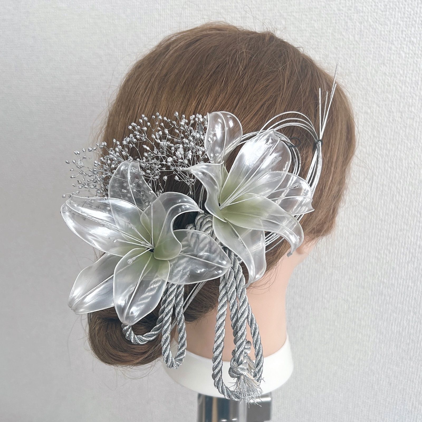 髪飾り振袖　浴衣　Uピン式 W10造花 卒業式 入学式袴 水引ヘアアクセサリー 髪飾り振袖 浴衣 Uピン式 W10造花 卒業式 入学式袴 水引ヘア