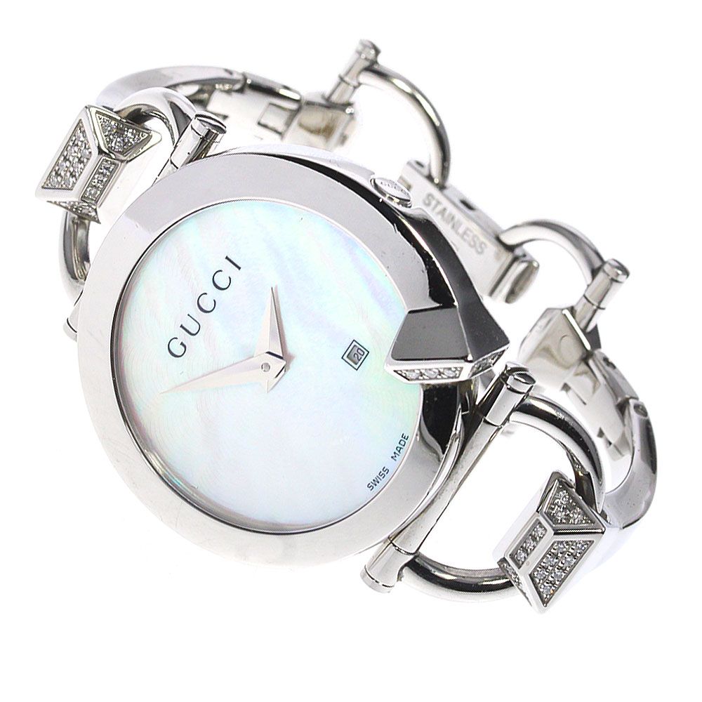 グッチ キオド ダイヤ デイト 122.5 クォーツ レディース