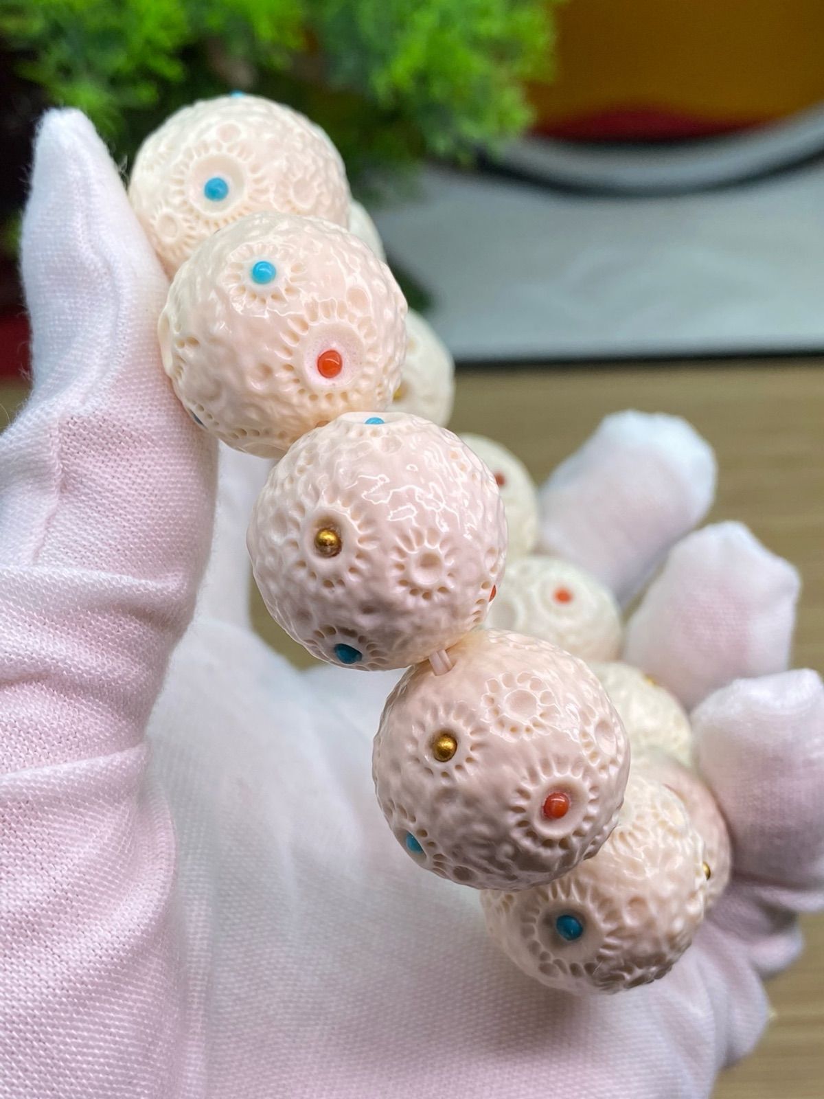 天然マンモス牙美しい手作り彫刻 隕石 ブレスレット 天然マンモス牙美しい手作り彫刻 隕石 ブレスレット 天然マンモス牙