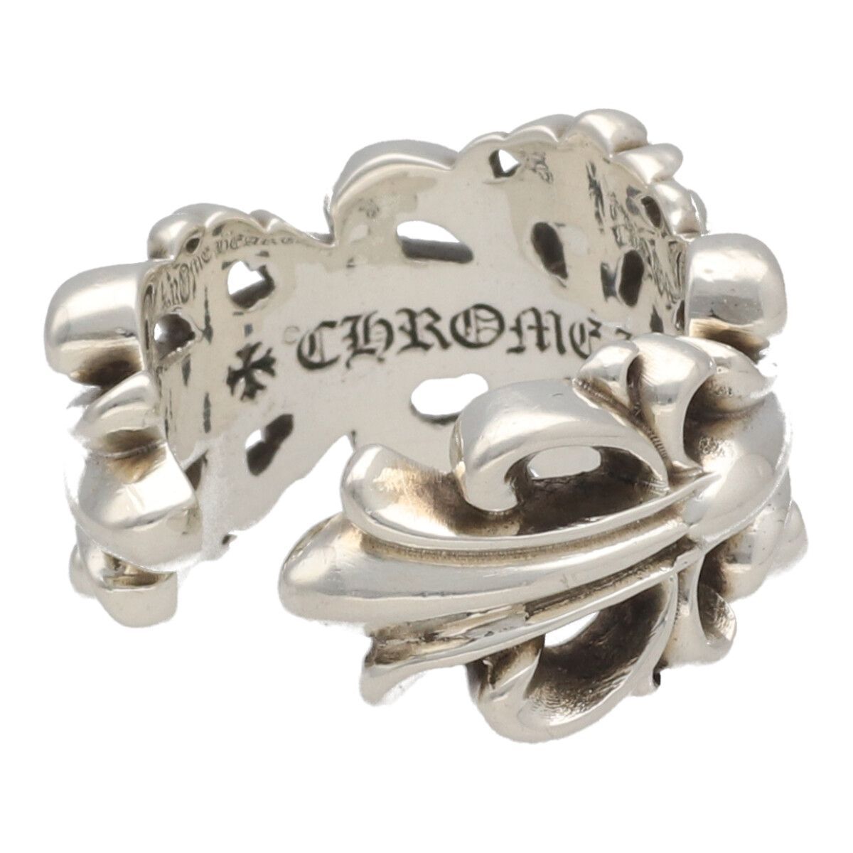 中古】 CHROME HEARTS クロムハーツ ダブルフローラルクロスリング