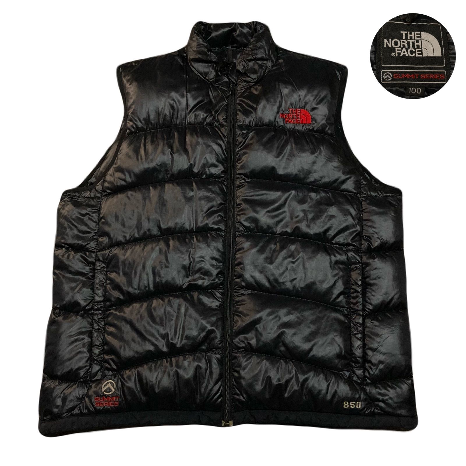 THENORTHFACE ノースフェイス DownVest ダウンベスト SummitSeries サミットシリーズ Embroidery 両面刺繍ロゴ Drawcord ドローコード Feather フェザー Duck ダック Black ブラック 黒 L