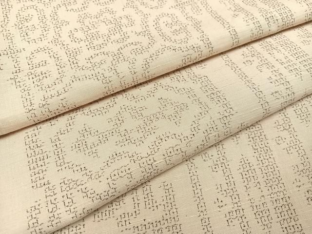 平和屋本店□極上 本場結城玉紬 結織苑 80亀甲 草花文