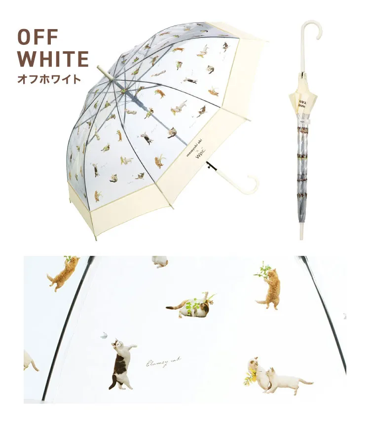 猫 絵画風デザイン⭐新品・未使用　長傘 傘 レディース wpc ねこ 猫 長傘 雨傘 アンブレにゃん 沖昌之